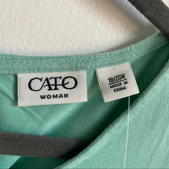 CATO Green Cutout Tank Top NWT Plus Size - Picture 2 of 6